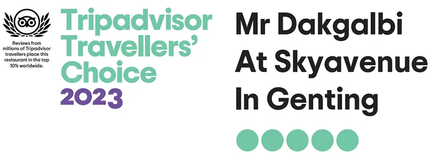 Congratulations! Mr.Dakgalbi SkyAvenue (in Genting Highlands) get 「Travelers' Choice 2023」 from Tripadvisor!